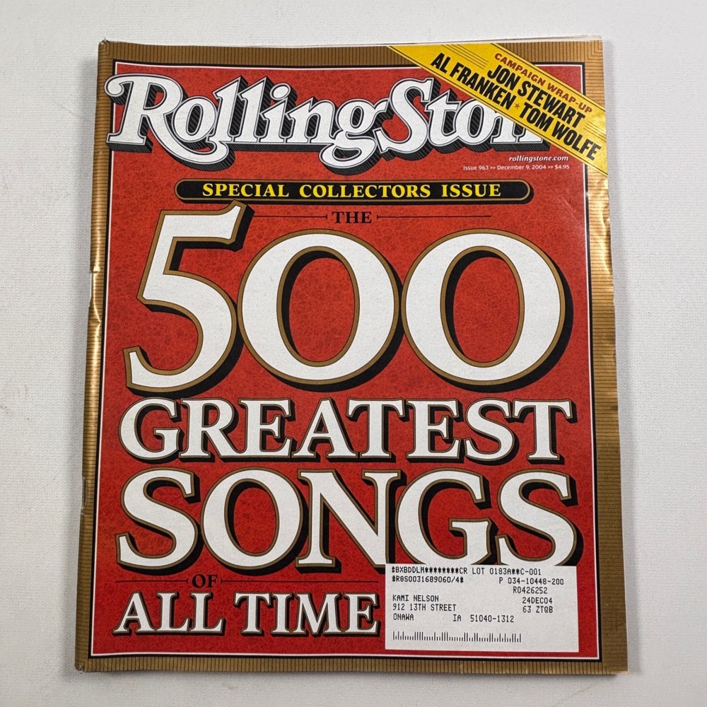 Rolling Stone Magazine 500 Greatest Songs of All Time Issue 963 Dec 9 2004